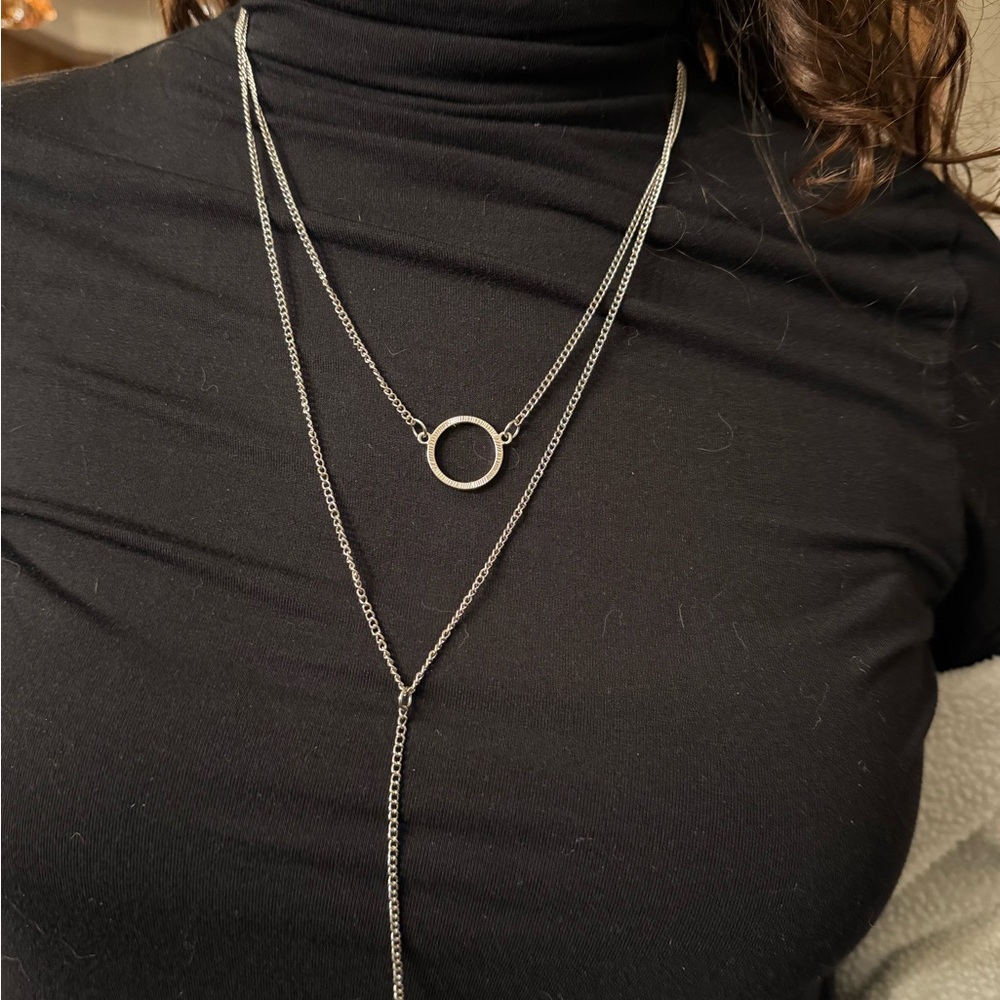 Costume Silver Layered Necklace